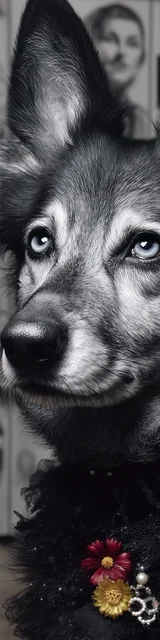 Free dog bookmarks featuring a gray wolf like dog